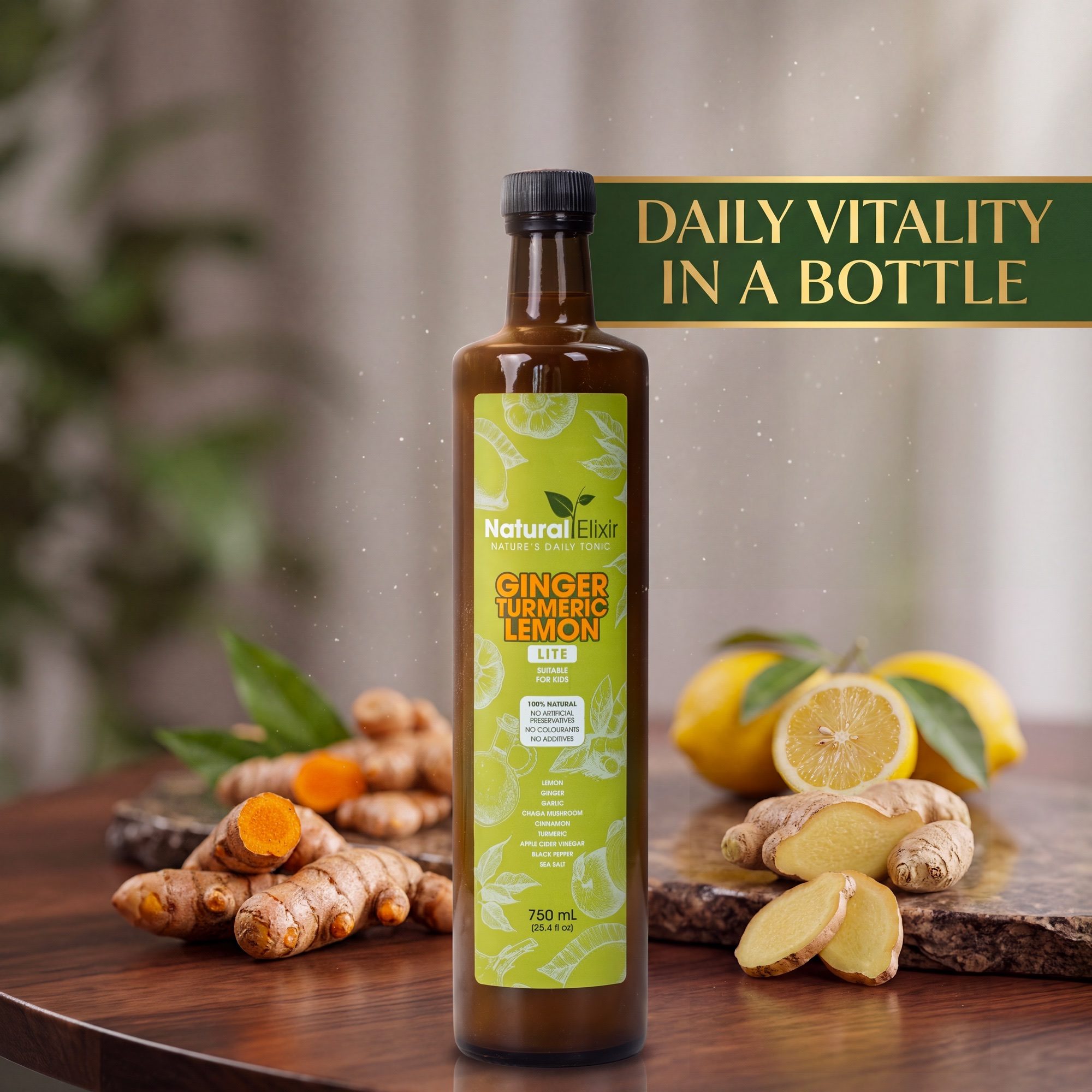 Promotional poster artwork for Natural Elixir LITE health tonic